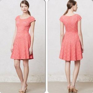 MAEVE Dayflower Lace Eyelet Dress Coral
